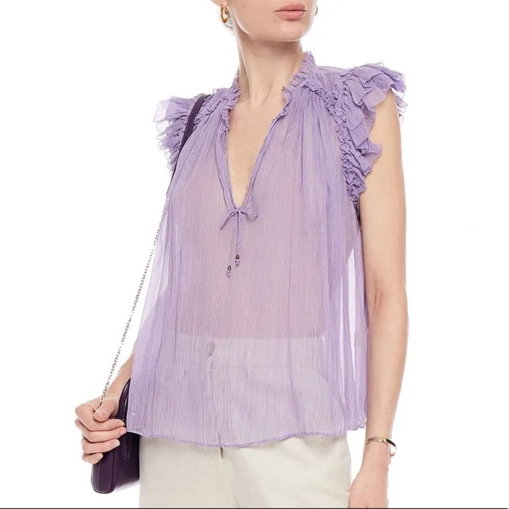 Ulla Johnson Clea Ruffled Silk Georgette Top